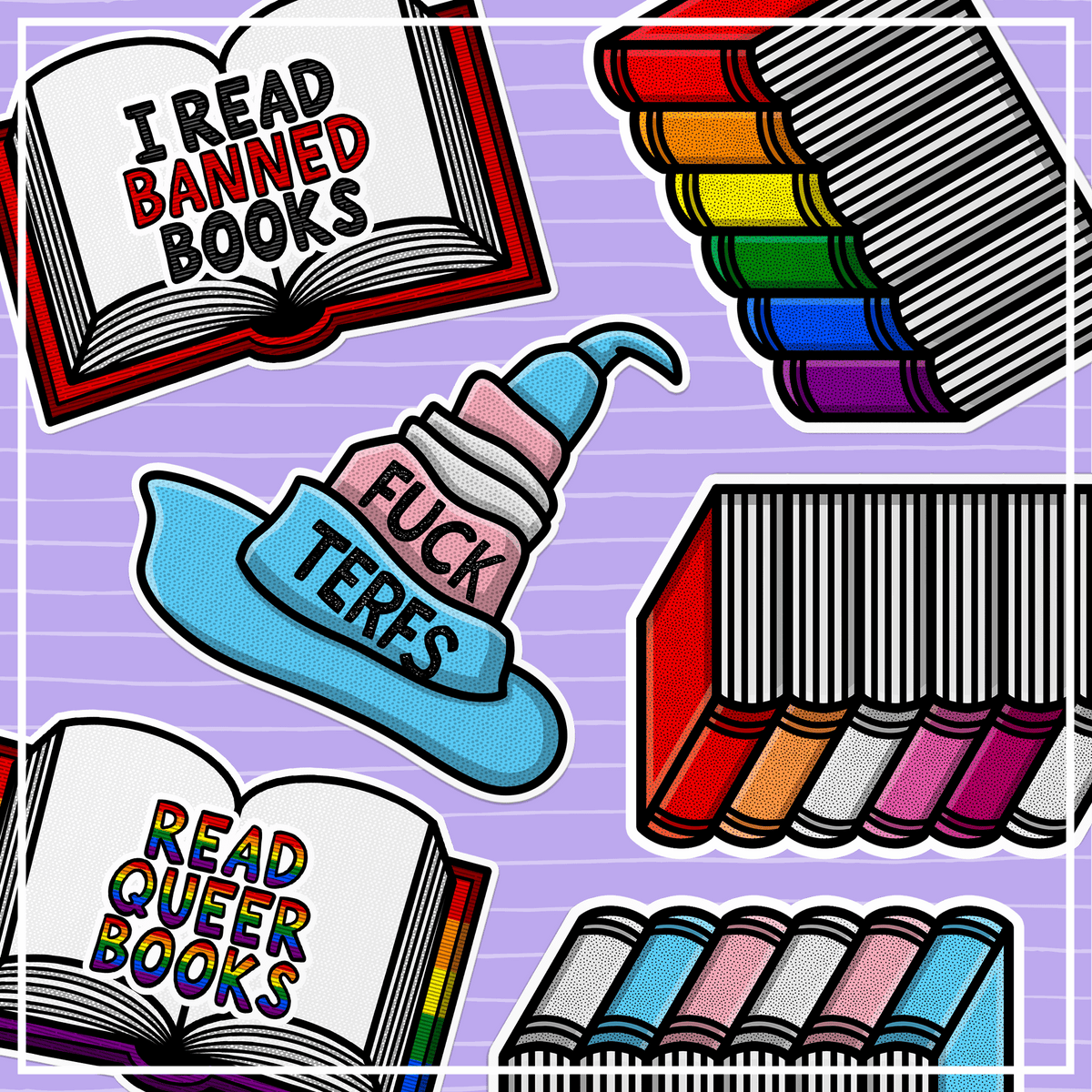 Fuck TERFs | LGBTQ+ Transgender Activism Bookish Sticker