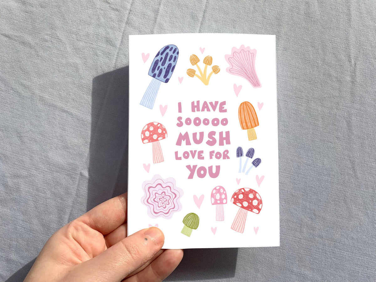 I Love You So Mush Mushrooms Valentine’s Eco Greetings Card