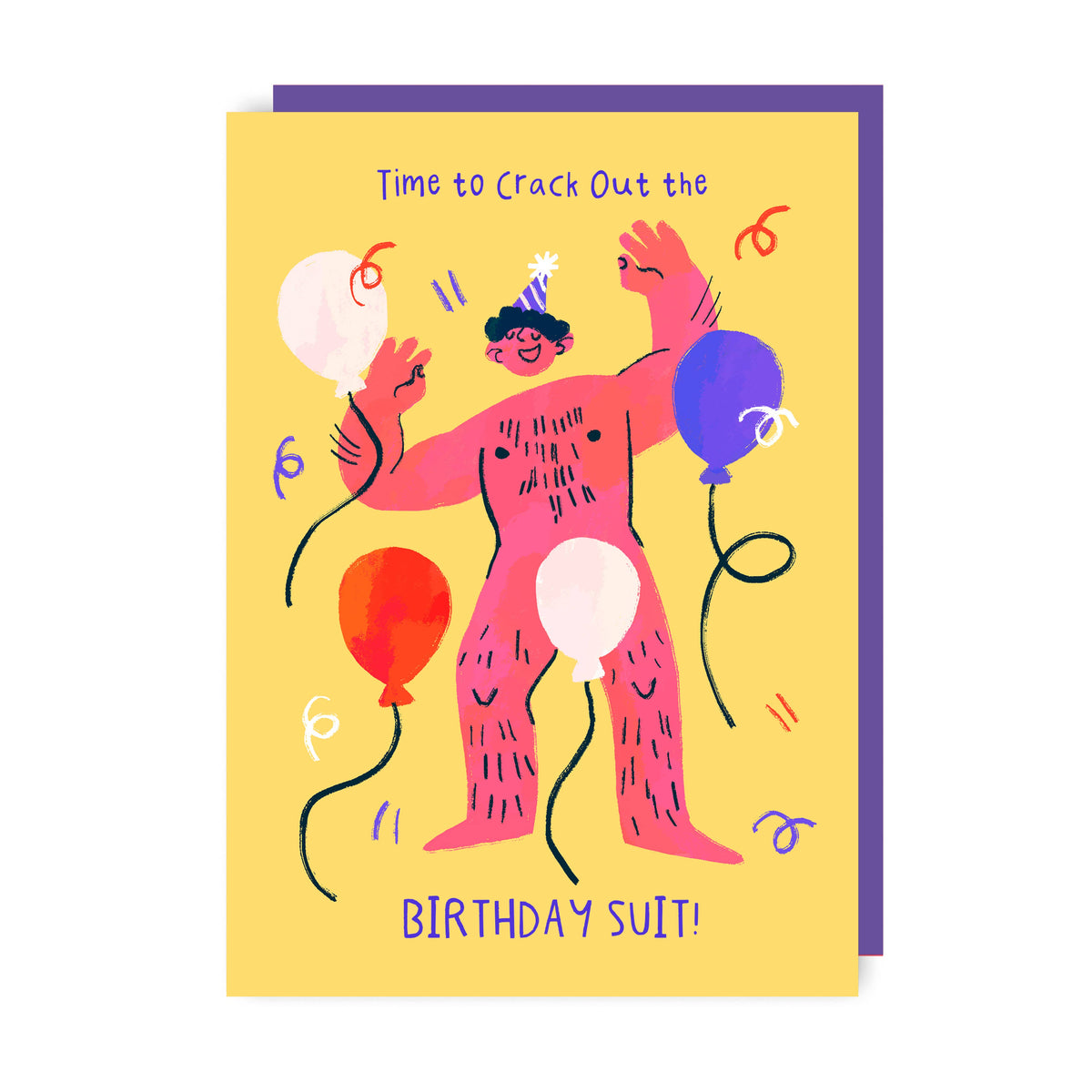Birthday Suit Male Card: Cellophane
