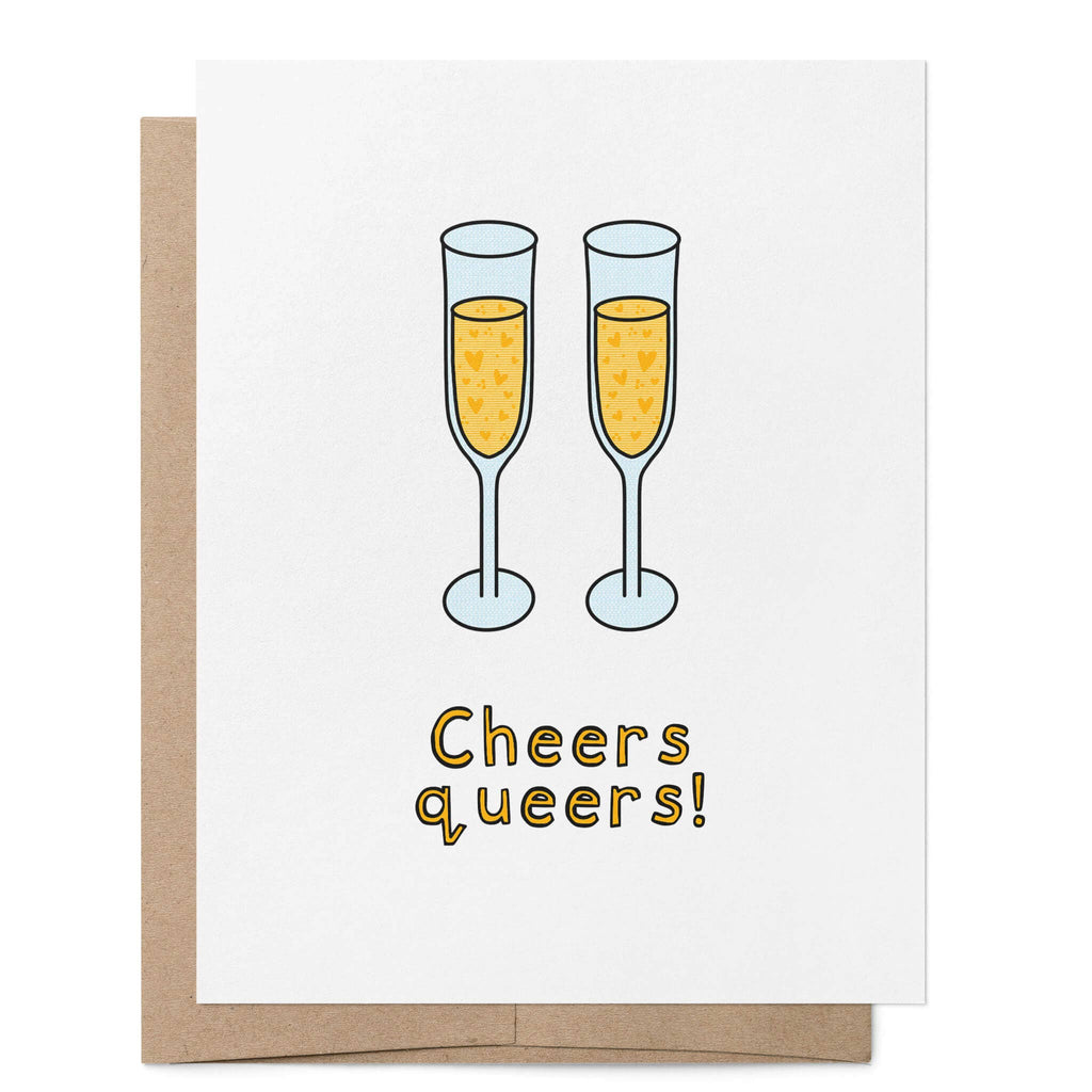 Cheers Queers | LGBTQ+ Love Wedding Congratulations Card