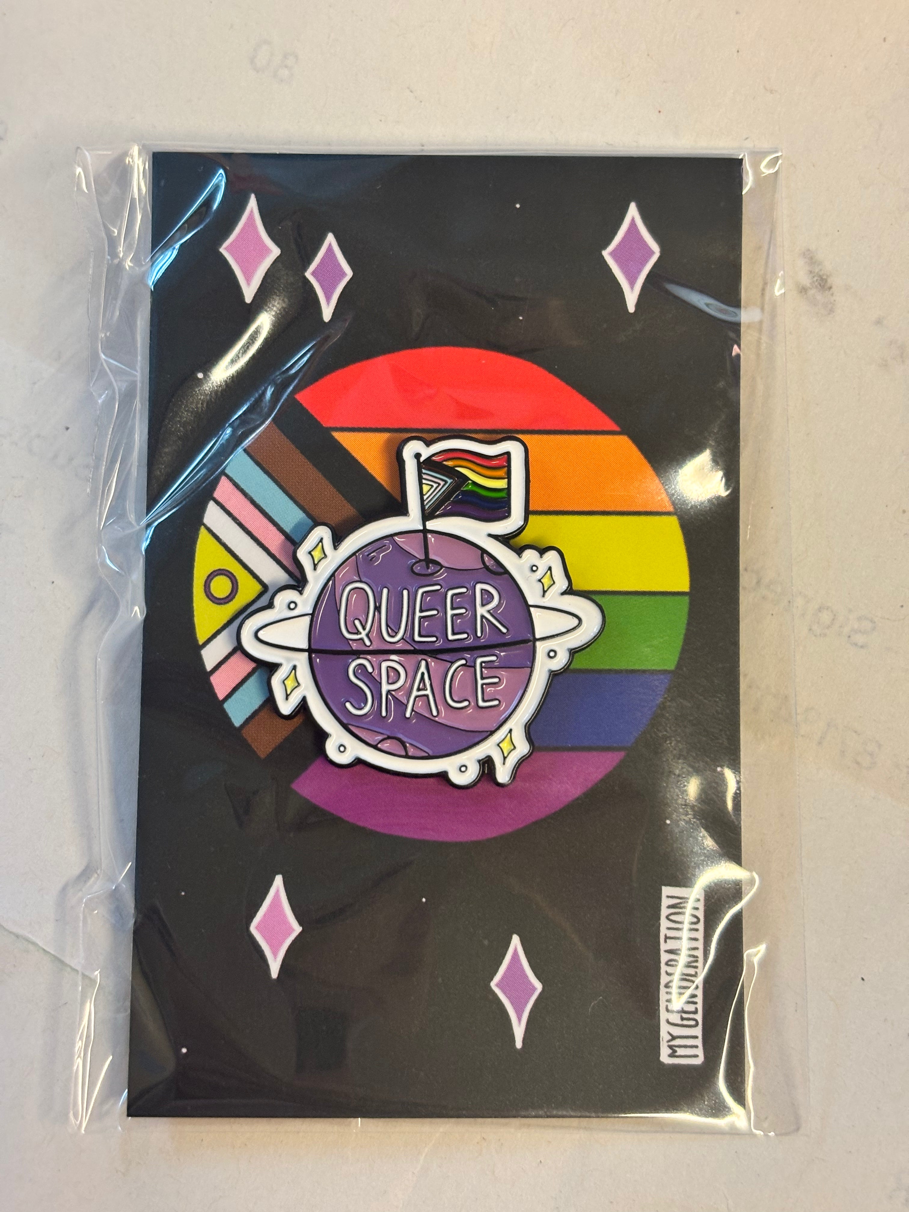 Queer Space pin badge, Fox Fisher