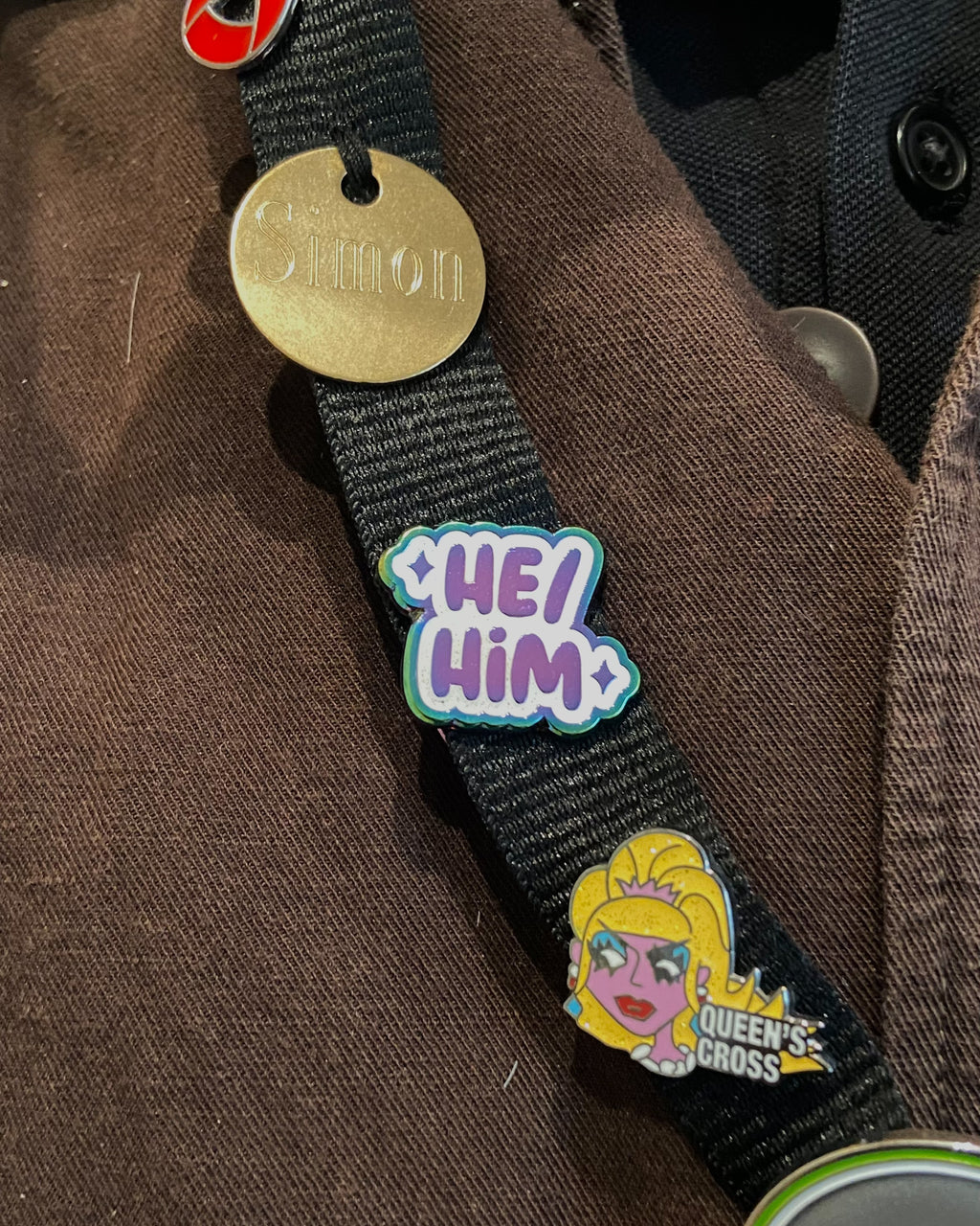 He/Him Enamel Pin