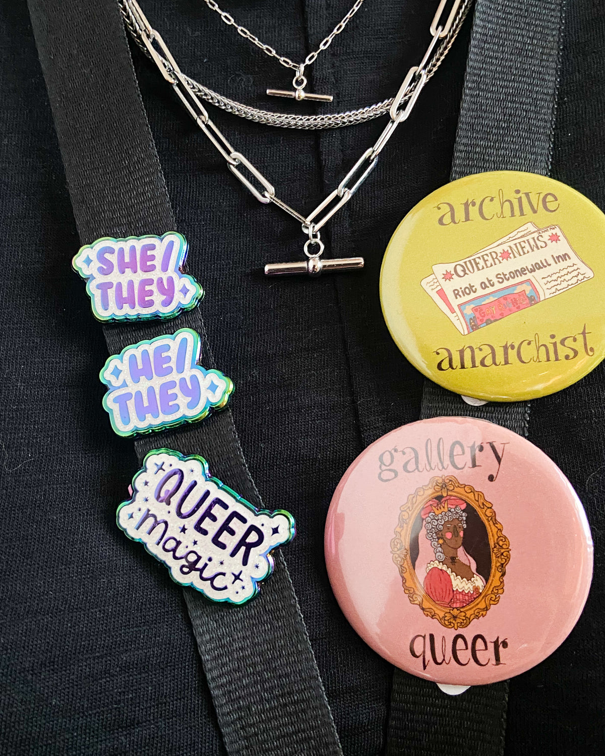 He/They Enamel Pin