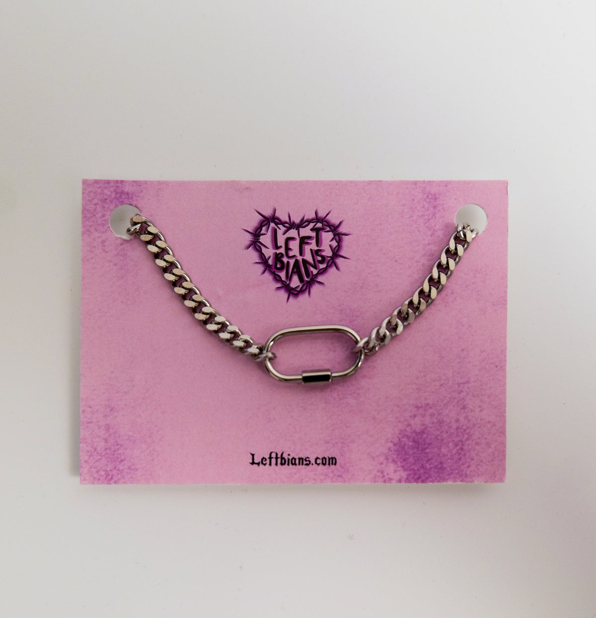 Silver carabiner paperclip chain necklace (16"-20")