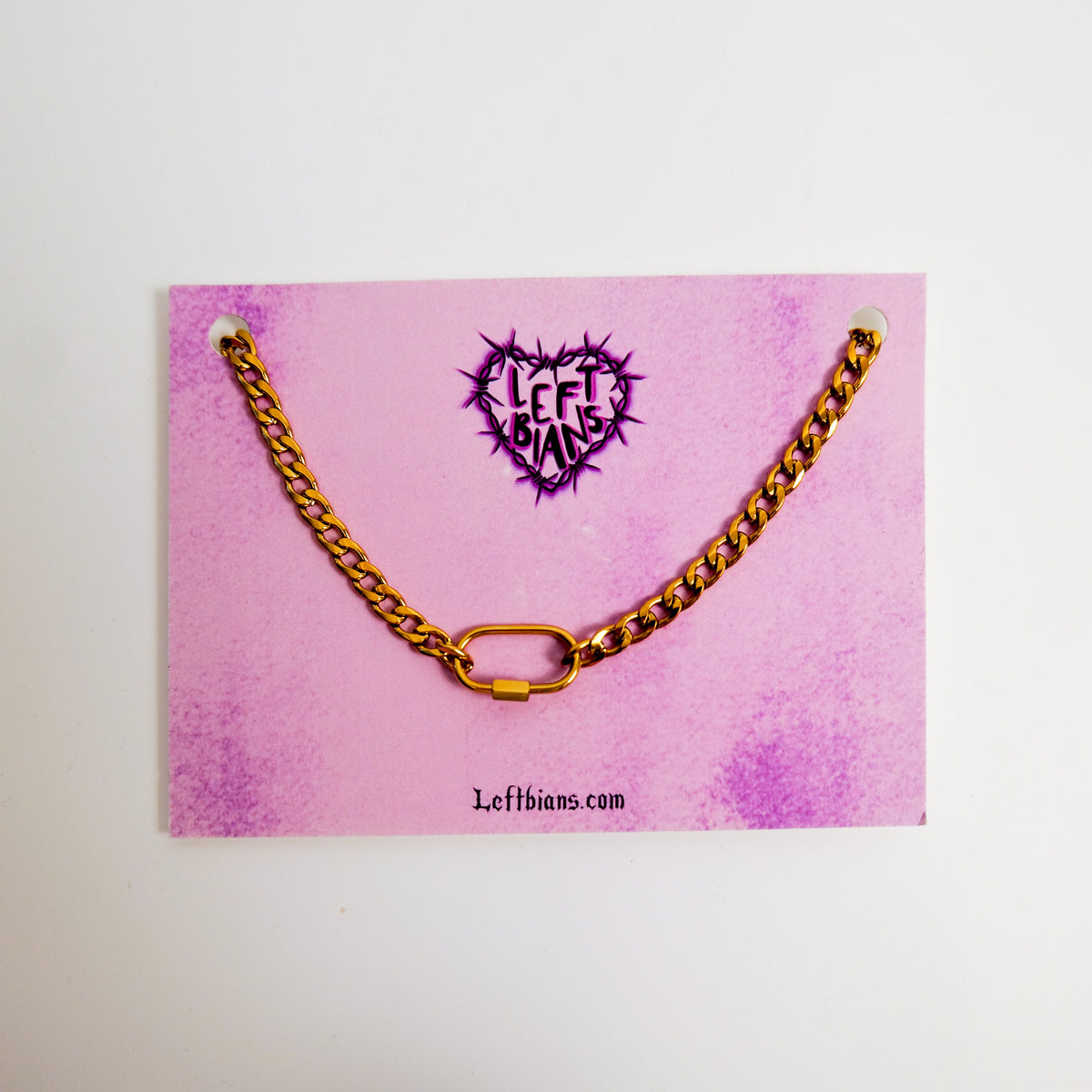 Chunky gold carabiner chain (16"-20")