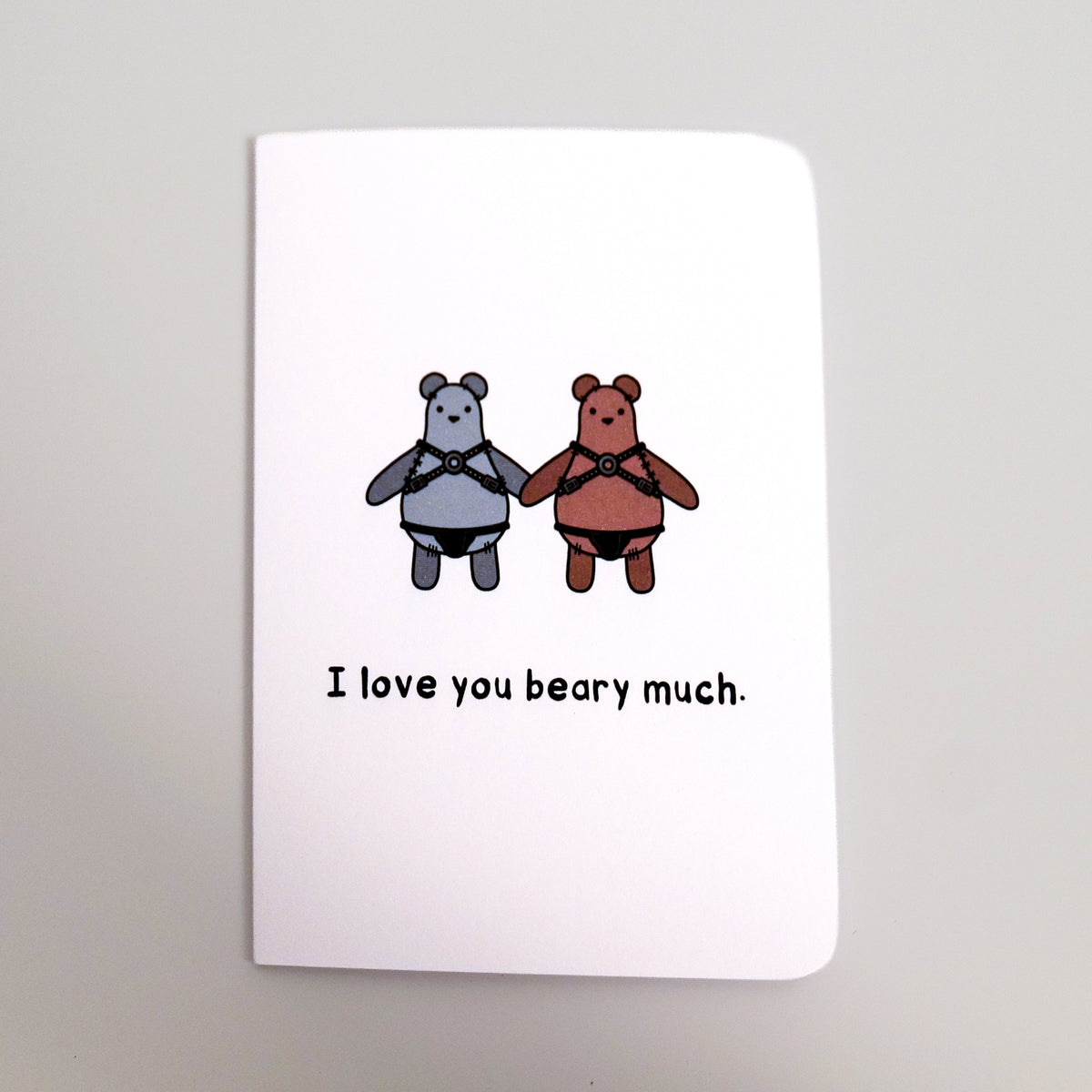 I Love You Beary Much Leather | Gay Love Relationship Card
