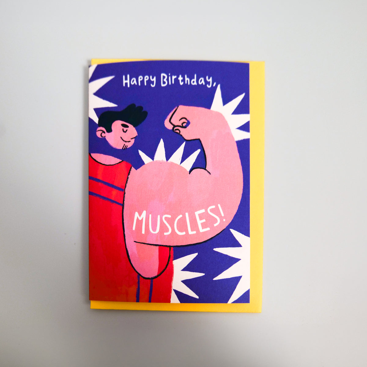Muscles Birthday Card  - Sunshine Llama: Cellophane